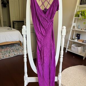 Zara Elegant Purple Midi Dress